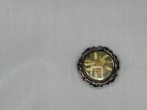 GENUINE EDELWEISS BLOSSOM PIN BROOCH FLOWER Vtg GERMANY SILVER TONE - Picture 1 of 4