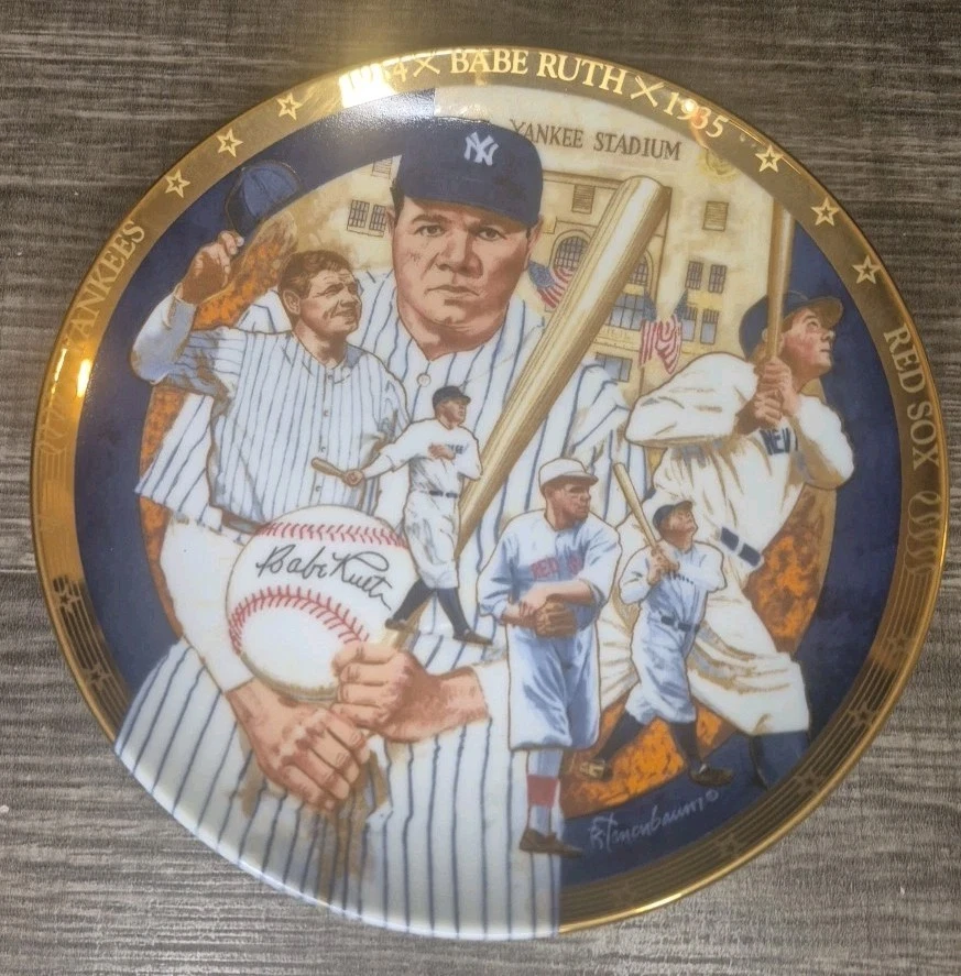 1992-93 Babe Ruth “The Legendary Babe Ruth” Hamilton Collection Plate Yankees - Image 1 of 4