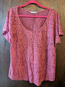Maurices 1x Red Paisley See Through Top - Picture 1 of 7
