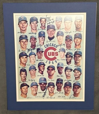 Ernie Banks Billy Williams Jenkins Signed 1969 Cubs 11x14 Photo Matted JSA LOA - Image 1 of 4