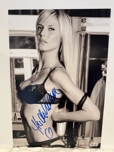 HEIDI KLUM SIGNED 12X18 PHOTO SUPERMODEL AUTO BECKETT BAS COA B - Picture 1 of 3