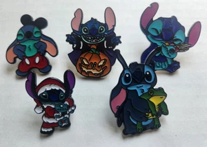 Fantasy Disney Pins Lot Stitch Character Frog Santa Scrump Mickey Vampire #K34 - Picture 1 of 5