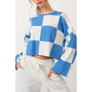 eh *Neu mit Etikett* PAPER MOON kurz geschnittener karierter Pullover Oberteil SMALL - Bild 1 von 6