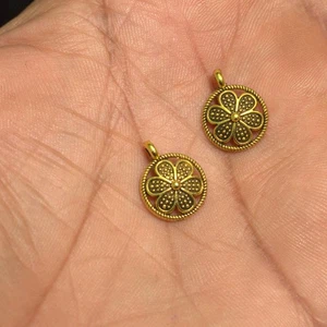 German Silver Charms Golden 12mm - Picture 1 of 8