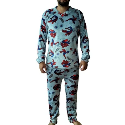 Pijama térmico 2 peças com design cinza Spiderman tamanho disponível P ou M - Imagem 1 de 3