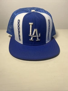 Vintage Los Angeles LA Dodgers AJD Lucky Stripes MLB Snapback Hat MLB Baseball - Picture 1 of 4