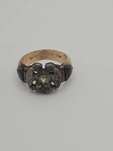 Vintage Uncas Masonic Double Header Eagle Gold Filled & Sterling Ring Sz 9 - Picture 1 of 12