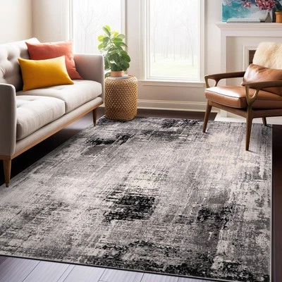 Rugshop Black Rug Dublin Contemporary Abstract Rugs Bedroom Rug Living Room Rugs