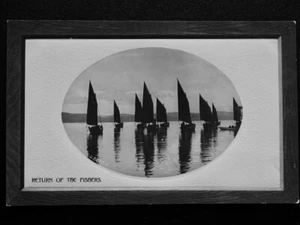 Sailing Fishing Fleet RETURN OF THE FISHERS c1910 RP Postcard by Rotary - Picture 1 of 3