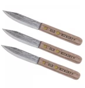 3 PACK Old Hickory Paring Knife 3 ¼" Carbon Steel Blade Hardwood Handle USA MADE - Picture 1 of 2