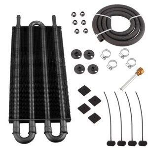 4 Row Heavy Duty Transmission Oil Cooler Rapid Cool Automatic Converter Black - Picture 1 of 5