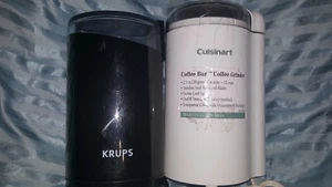 LOT OF 2 COFFEE GRINDERS 1 WHITE CUISINART/1 BLACK KRUPS ELECTRIC TESTED - Picture 1 of 2