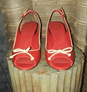 Cole Haan Poppy Talia Patent Leather Heels/Bows Women's NIB Size 6M Slingbacks - Picture 1 of 15