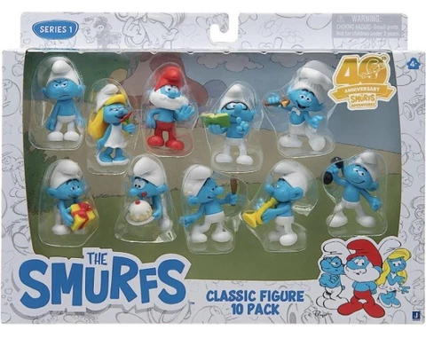 NEW Smurfs 40th Anniversary Special Box Set - 10 Classic Figures by Jazwares New Cover