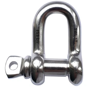 Load Rated Dee Shackles Stainless Steel 316 A4 Marine Grade 1 to 6 Tonnes - Picture 1 of 3