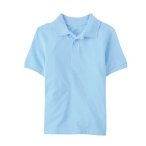 The Children's Place Boys 7/8 Pique Polo Blue School Uniform Short Sleeve 2 pack - Picture 1 of 2