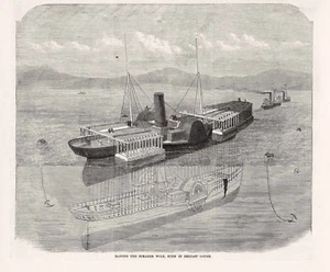 Levantamiento de barco hundido recuperación marina - vapor de elevación lobo Belfast Irlanda 1868 - Imagen 1 de 1