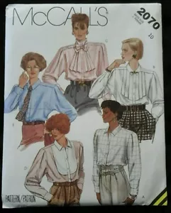 1985 McCalls 2070 Miss size 10 Blouse & Tie Pattern - FREE SHIPPING - Picture 1 of 2