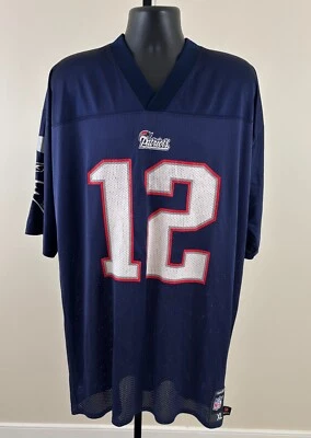 Camiseta deportiva vintage de jugadores de la NFL de Tom Brady #12 New England Patriots para hombre XL Reebok Foto 1 de 4