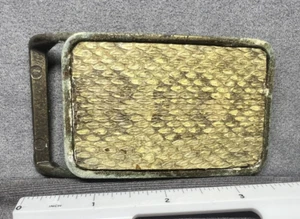 Handmade VINTAGE **SNAKESKIN** ART & FASHION BELT BUCKLE -(4 - C-10) - Picture 1 of 4