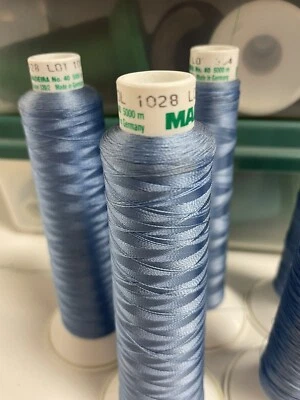 5 Madeira Classic Rayon Embroidery Thread - 40 5500 yd #1028 BLUE - Image 1 of 4