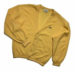 yellow lacoste cardigan