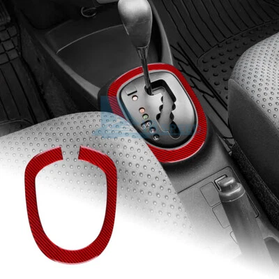 Red Carbon Fiber Gear Shift Panel Frame Cover Trim For Toyota Yaris 2006-2011 - image 1 of 4