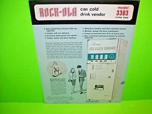 Rock-Ola 1966 Modelo 3303 Lata Bebida Fría Original Moneda Op Máquina Expendedora Flyer - Imagen 1 de 2