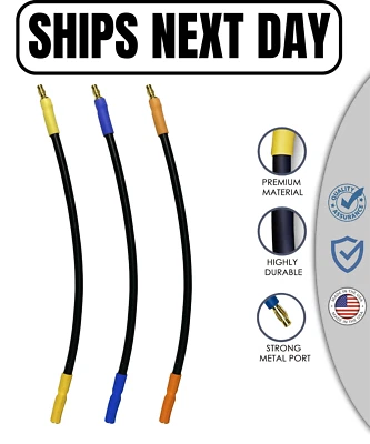 3.5mm Traxxas ESC/Motor Extension Wires 6" Long 10AWG 200C FLEXIBLE SILICONE - Image 1 of 3