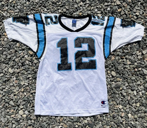 VTG NFL Carolina Panthers Jersey #12 Kerry Collins White Champion Mens 40 M ✅ Cover