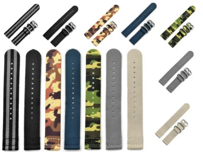 CINTURINO OROLOGIO NATO IMPERMEABILE NYLON STRONG CUT ZULU 18 20 22 MM de - Immagine 1 di 4