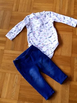 Süßes Set, Body mit Schmetterlingen und Jeggings, Gr. 68, Baby Club (C&A) - Bild 1 von 4