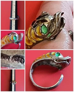 Anello PESCE❗️ARGENTO 800 no.12,5 con SMALTO unisex VINTAGE❗️retrò UNICO Italy❗️ - Foto 1 di 10