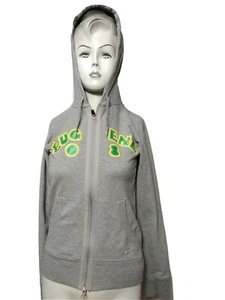 Nike WOMEN SMALL Gray Long Sleeve Hooded Full Zip Eugene Logo Sweatshirt(#c6 - Picture 1 of 7