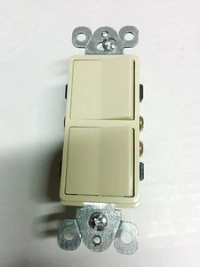 (10 pz) Interruttore Doppio Decoratore Monopolare 2 Dispositivi Interruttori Combinazione Avorio - Foto 1 di 2