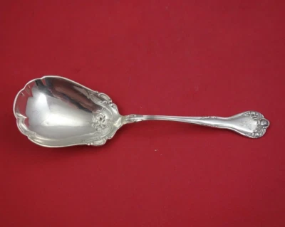 Tudor by Lunt Sterling Silver Berry Spoon w/ roses in bowl 8 1/4" - Image 1 of 2