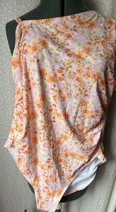 Kona Sol Peach Pink Floral One Piece Swimwear Women Size 18W - Picture 1 of 5