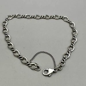 James Avery Sterling Silver Twist Link Charm Bracelet 7” Security Chain Signed - Picture 1 of 5
