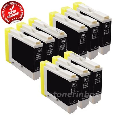 9 Pack LC51 LC-51 BK Ink for Brother MFC-665CW, MFC-685CW, MFC-845CW, MFC-885CW - Image 1 of 2