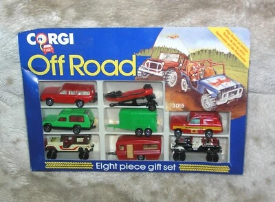 Vintage Corgi 3015 Off Road 8 Piece Gift Set Volvo Jeeps Camper DISPLAYS! DR - Image 1 of 4