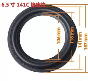2 x 6.5" inch Speaker rubber edge Home Audio repair parts Speaker Surround - Picture 1 of 3