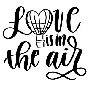 Love is in the Air - Valentine/Valentines Day Cut Vinyl Decal/Sticker - Design 2 - Picture 1 of 1