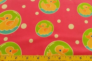 Robert Kaufman Cute To Boot Flannel Fuschia Duck Fabric AKSF-6583-108 sold bty - Picture 1 of 2