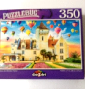 Jigsaw Puzzle 350 Pc Chateau des Milandes France Castle Balloons 18X11 Puzzlebug - Picture 1 of 2