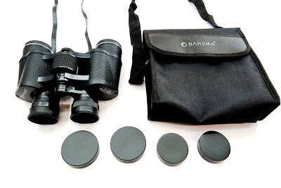 BARSKA 7x35 Binoculars Coated Optics 5.5" Tall with Case, Caps & Strap NICE COND - Image 1 of 4