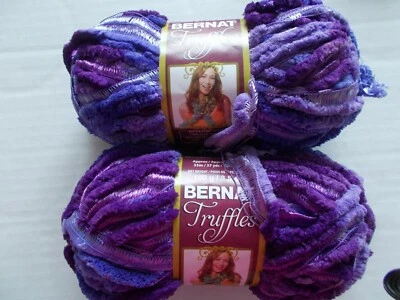 Bernat Truffles ruffle/ribbon/mesh yarn, Victorian Purple, lot of 2 (37 yds ea) - Image 1 of 2