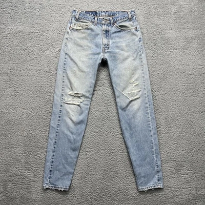 Jeans De Colección Levi's 505 Para Hombres 32x32 Agujeros Grunge Reelaborados-Cónicos Pestaña Naranja EE. UU. 90s Foto 1 de 4