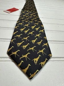 Into Africa Seidenkrawatte Giraffe mit Etikett schwarz gelb - Bild 1 von 7