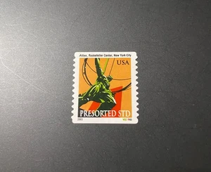 U.S. Scott #3770 Atlas Statue 2003 10¢ Used S/A PNC1 Plate #V23113 NG - Picture 1 of 2