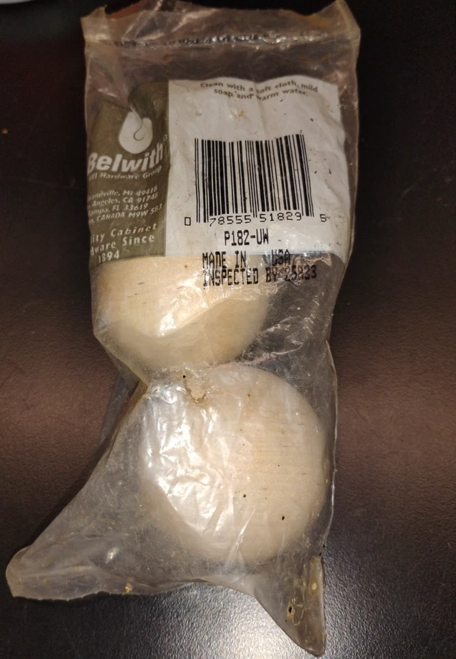 Pair of P182-UW Natural Wood 2" Mushroom Cabinet Knob Pulls Belwith Hickory